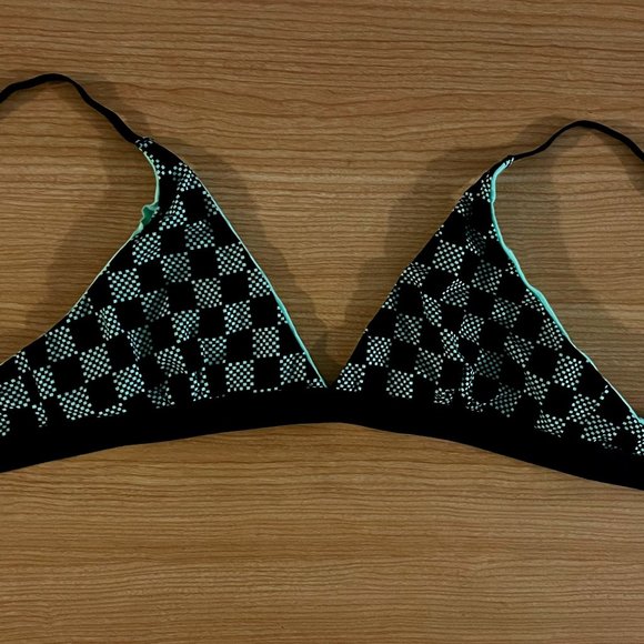 CLOAK Mint Check Print Bralette - Picture 1 of 3